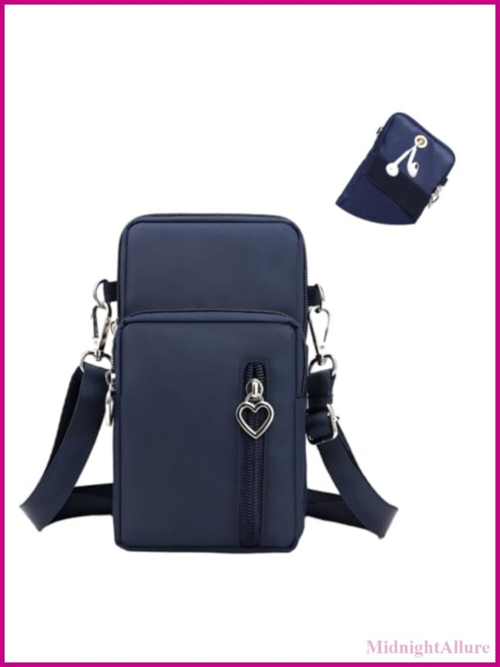 Mini Crossbody Bag Small Purse Nylon Detachable Strap Travel